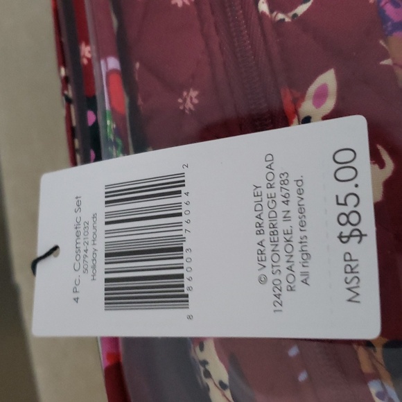 Vera Bradley Hound dog Travel Organizer 4 pc. Cosmetic Bag NWT - Dog Lover Dogs - Picture 3 of 9